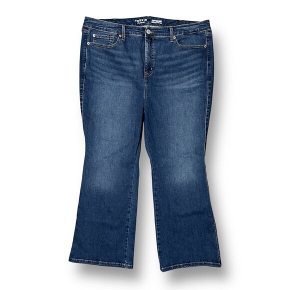 Torrid 22S-26S Trio Fit Slim Bootcut Blue Jeans Stretch High Rise Dark Wash - Picture 2 of 10